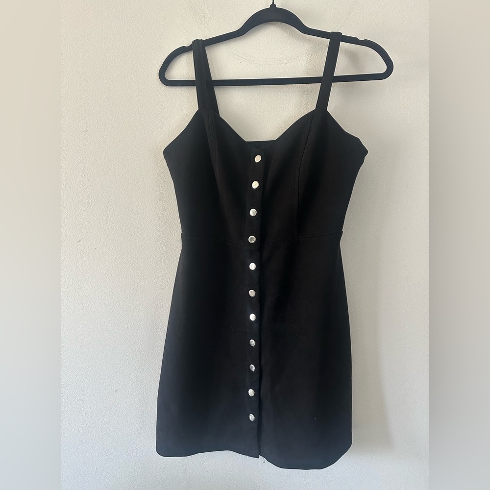 J for Justify Black Button-Front Mini Dress